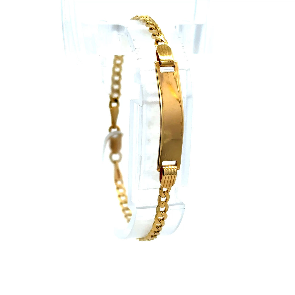 Bracelet ID Curb Link Kids 3.5mm 6" 14K