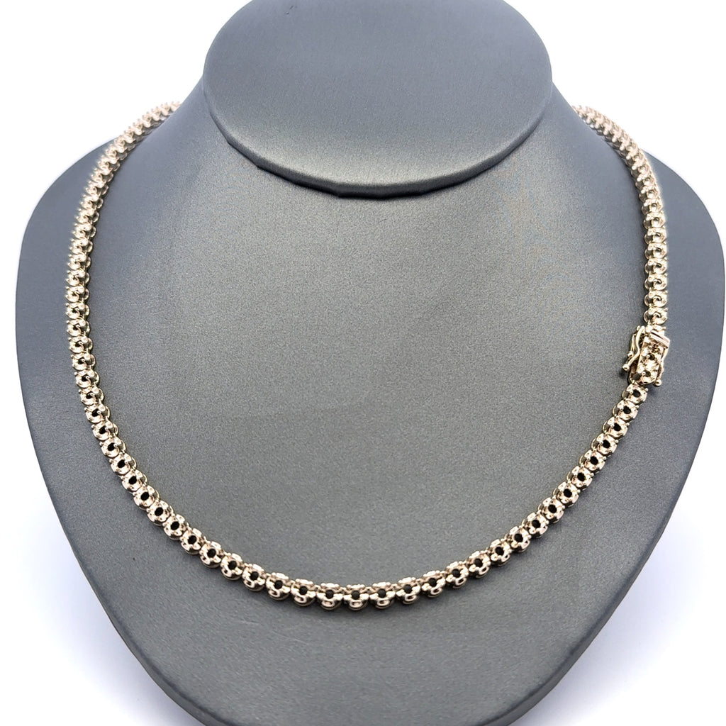 Chain Tennis without Stones White Gold 4mm 16" 10K