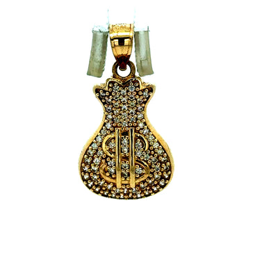 Pendant Money Bag with CZ 27 10K