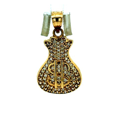 Pendant Money Bag with CZ 27 10K