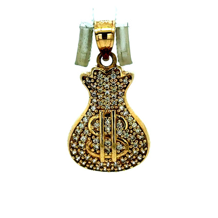 Pendant Money Bag with CZ 27 10K