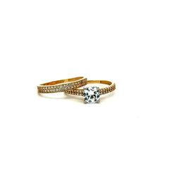 Ring CZ Bridal Set 8 3mm 14K