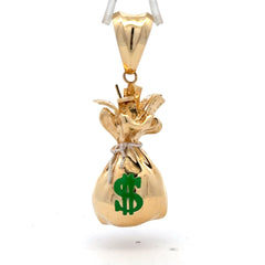 Pendant Money Bag with Green Dollar Sign 60.5 10K