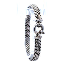 Bracelet Woven Mesh White Gold 8mm 7" 14K