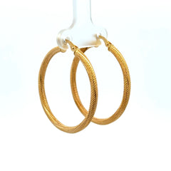 Earrings Twisted Textured Hoops 36 2.5mm 10K