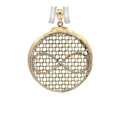 Golden Bull Fancy Pendant Two-Tone Filigree ‘Eight’ Medallion 34 10K