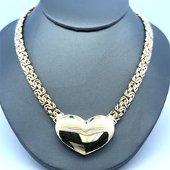 Necklaces Byzantine with Heart 7.5mm 18.5" 10K