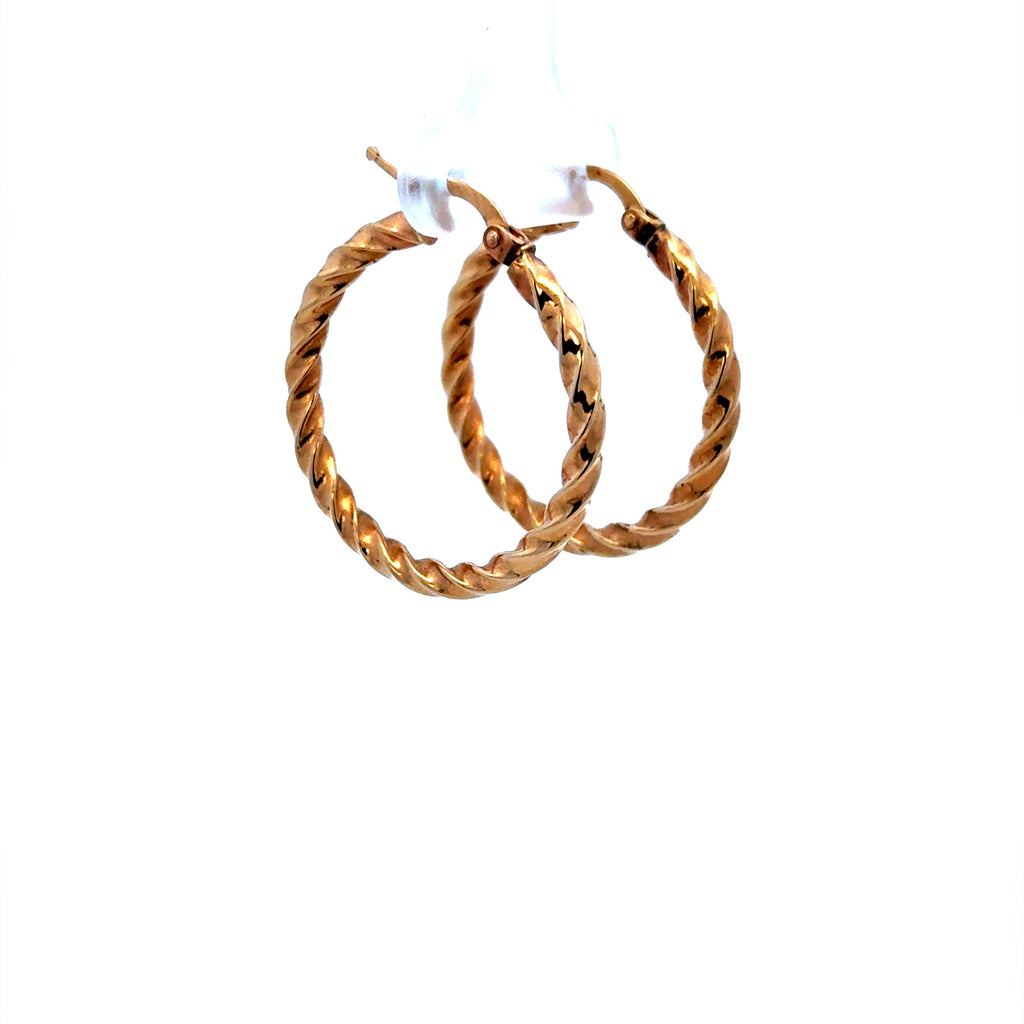 Earrings Twisted Hoops 29 3mm 14K
