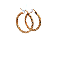 Earrings Twisted Hoops 29 3mm 14K