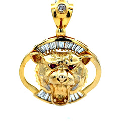 Pendant Red-Eyed Panther’s Head & CZ 60 10K