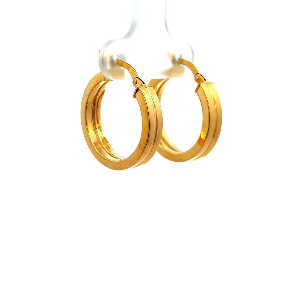 Earrings Plain Hoops 21.5 4mm 10K