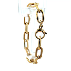 Bracelet Oval Textured Link 9mm 7.5" 14K