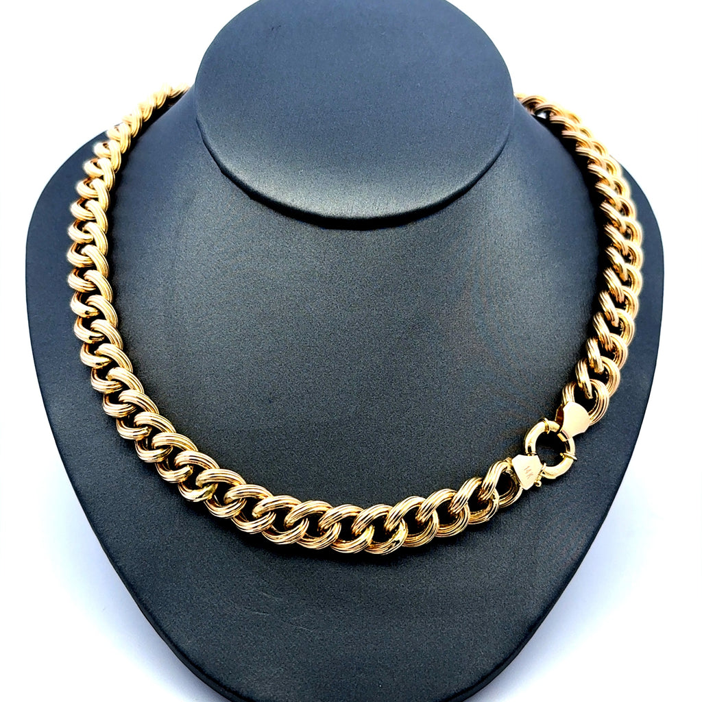 Necklaces Oval Textured Link 9.5mm 17" 14K