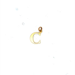 Pendant Plain Initial 'C' 11.5 14K