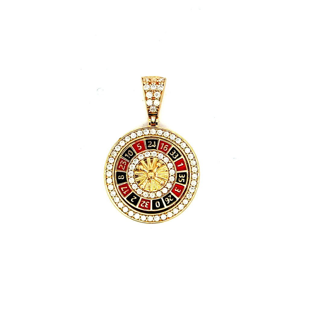 Pendant Roulette with CZ 30.5 14K