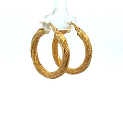 Earrings Twisted Textured Hoops 29 3.5mm 10K