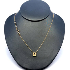Chain Lowercase Initial 'B' 0.5mm 16" 14K