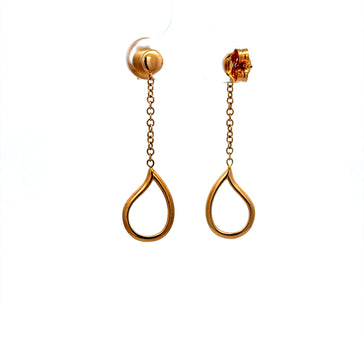 Earrings Pendant Drop 36.5 10mm 14K