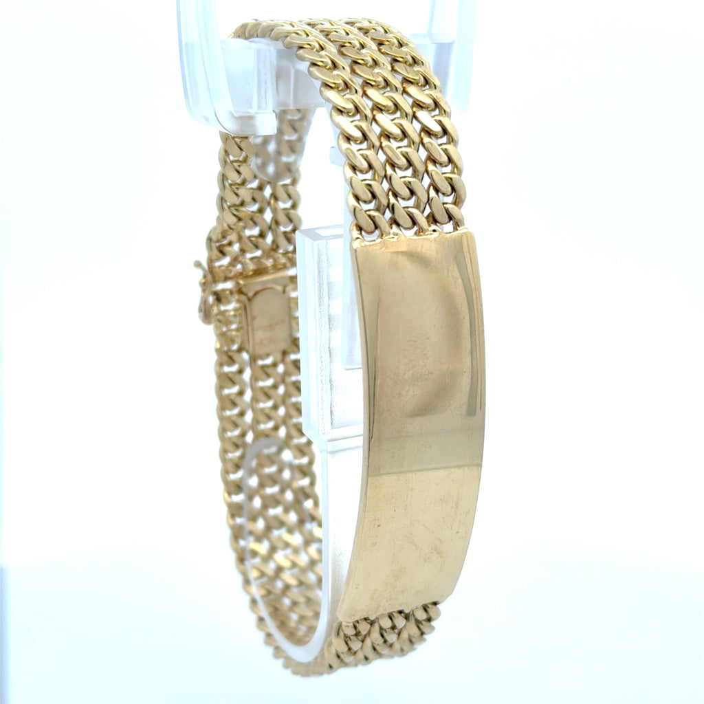 Bracelet ID Triple Cuban Link 16mm 8.5" 10K