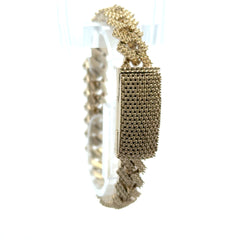 Bracelet Iced Cuban without Stones White Gold 11mm 7" 10K