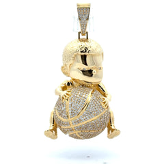 Pendant Pavé Baby Basketball Player 66.5 10K