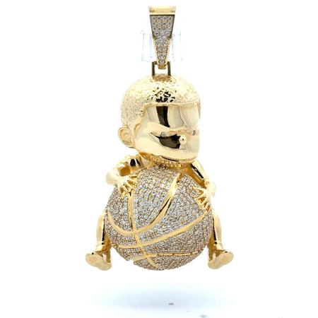 Pendant Pavé Baby Basketball Player 66.5 10K