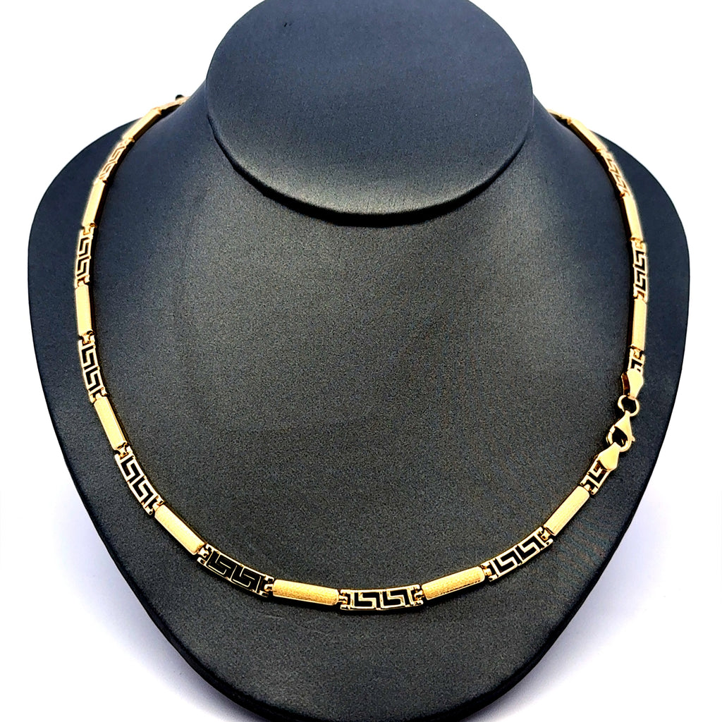 Necklaces Textured X&O with Lobster Lock 4mm 18" 14K