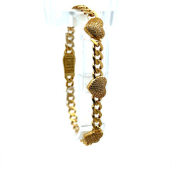 Bracelet Hearts Monaco 5mm 7" 10K