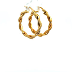Earrings Twisted Textured Hoops 29 4mm 10K