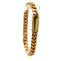 Bracelet Cuban Link with Sleek Lock 9mm 8" 14K