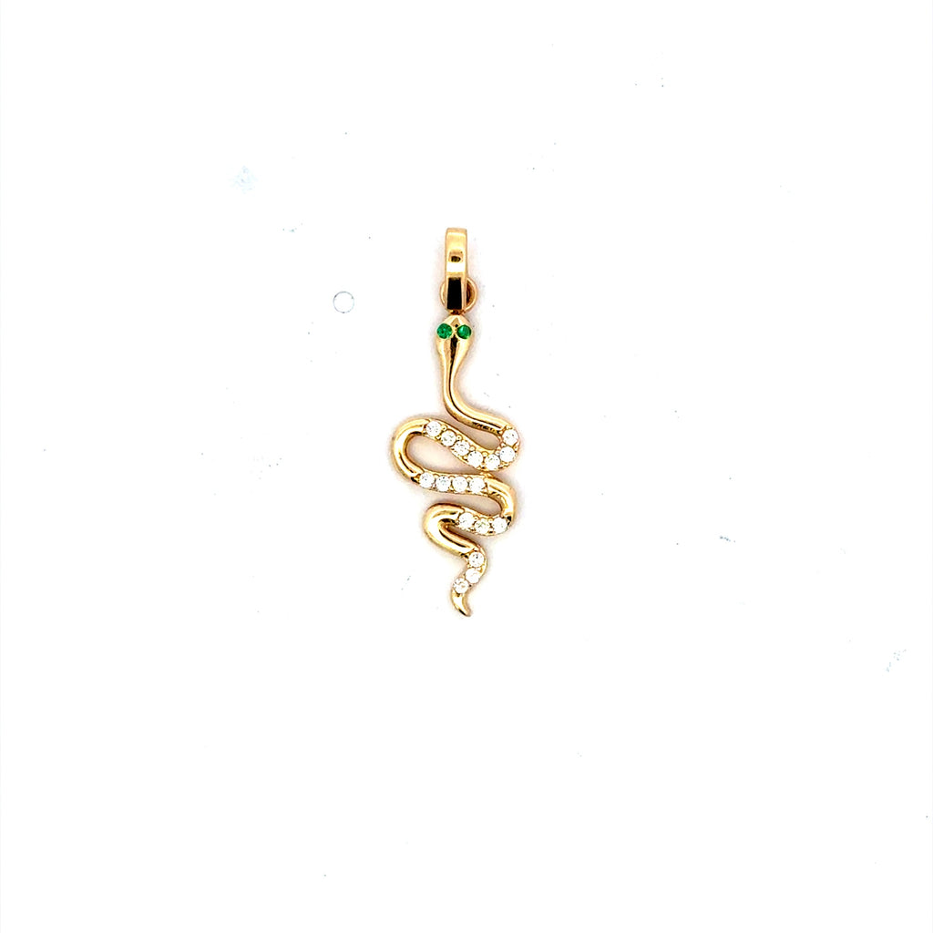 Pendant Little Snake with CZ 27.5 14K