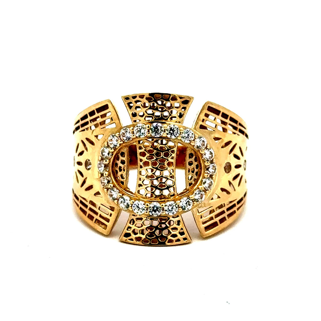 Ring Women's Symmetry & CZ 9 3mm 10K