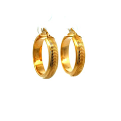 Earrings Textured Hoops 28.5 6mm 10K