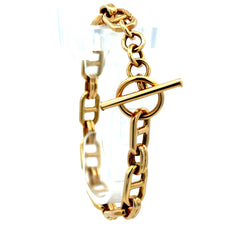 Bracelet Hollow Anchor Link 9mm 8" 14K