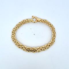 Bracelet Textured Byzantine Princess Cut 10mm 7.5" 10K