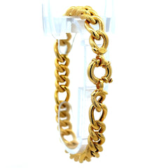 Bracelet Textured Hollow Figaro 9mm 8" 14K