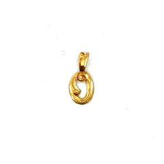 Pendant Diamond-Cut Old English Lowercase Initial 'O' 18.5 14K