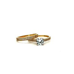 Ring CZ Bridal Set 8 3mm 14K