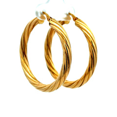 Earrings Twisted Hoops 38.5 4mm 10K