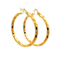 Earrings Twisted Hoops 36.5 3mm 10K