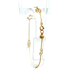 Bracelet with Dainty Stations 6.5mm 7.5" 10K