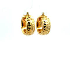 Earrings Textured Hoops 23.5 9.5mm 10K