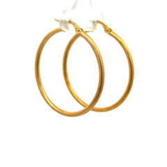 Earrings Textured Hoops 35.5 2mm 10K