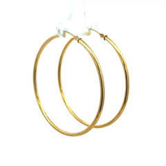 Earrings Plain Hoops 50 2mm 10K