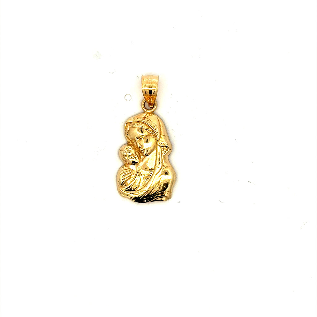 Pendant Sculpted Madonna and Child 27.5 10K