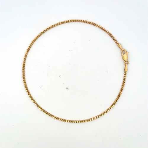 Anklet Mini Cuban Link 2mm 10" 14K