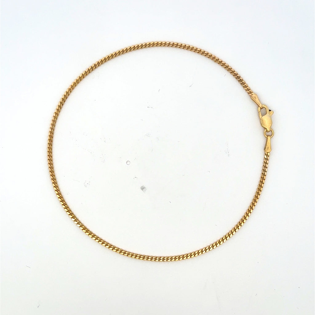 Anklet Mini Cuban Link 2mm 10" 10K