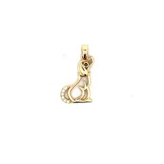 Pendant Puppy with CZ 23.5 10K