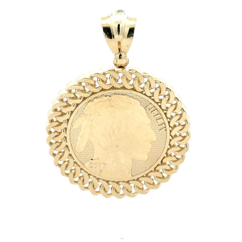 Pendant Mexican 'Centenario' Style with Native Profile 62 10K