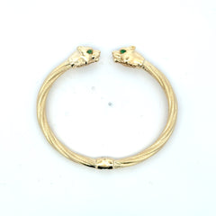 Bangle Hollow Twisted She Panther Heads 16 5mm 10K